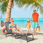 Foldable Beach Chaise Lounge 4 Adjustable Positions | Set of 1