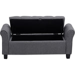 Breeins Modern Linen Upholstered Storage Bench With Armrests