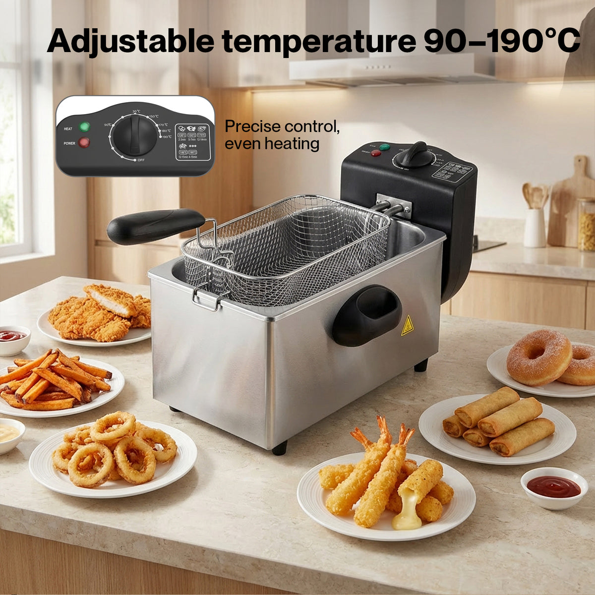 Spector Deep Fat Fryer 3l Electrical Stainless Steel Removable Frying Basket