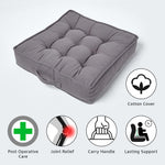 Cotton Armchair Booster Cushion | 50cm x 50cm | Charcoal Grey