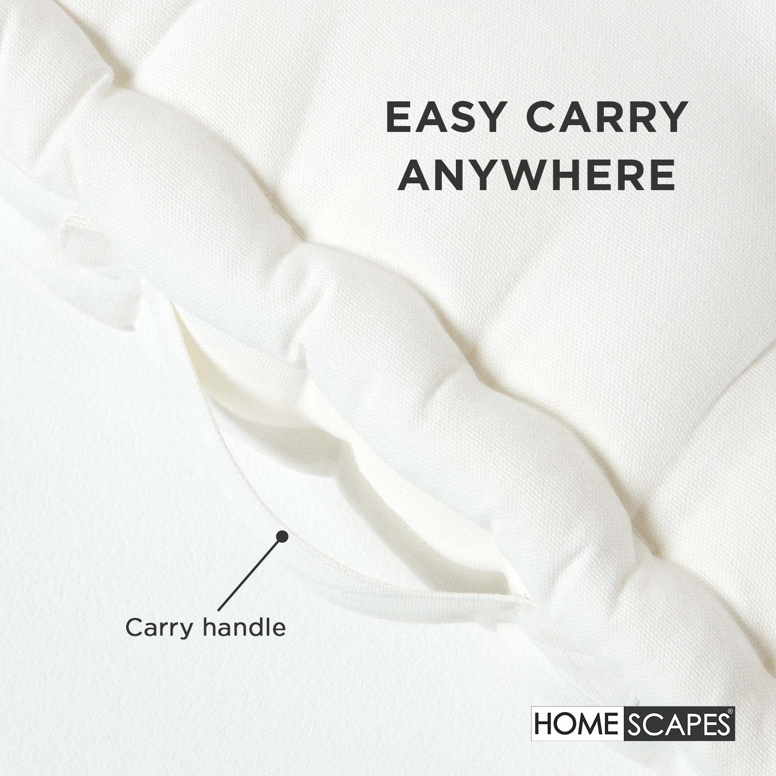Cotton Plain Floor Cushion | 40cm x 40cm | White