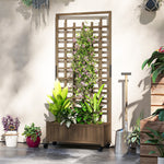 Wooden Trellis Planter With Wheels
