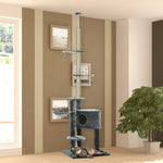5-tier Grey Sisal Multi-level Cat Tree Tower With Scratching Posts