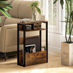 Narrow Side Table With Storage, Bedside End Table