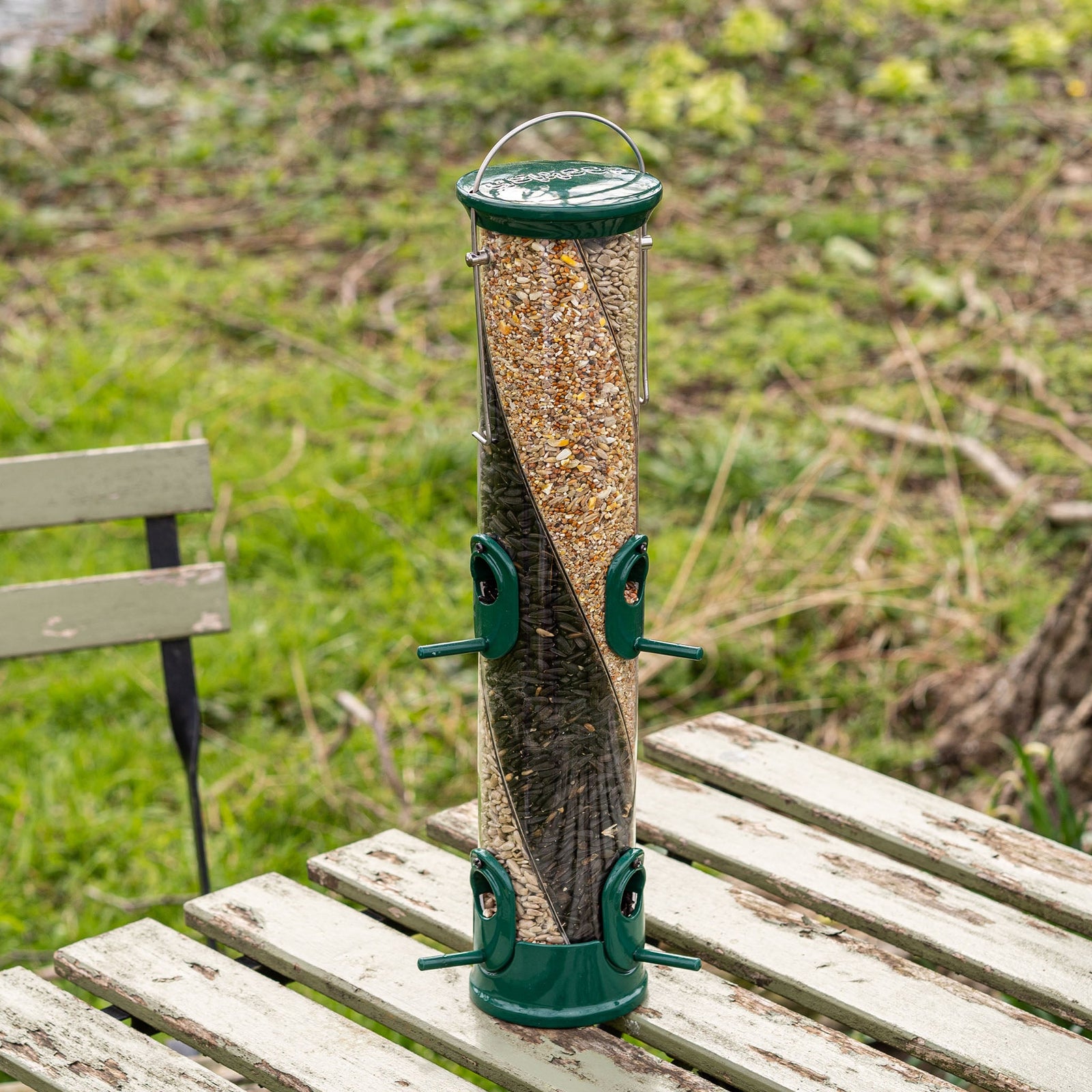 All Weather 3-seed Twist Feeder, Green | Green