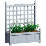 Raised Garden Bed With Trellis Indoor Planters Grey