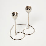 HOMESCAPES Dual Dinner Candle Holder Polished