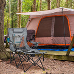 Foldable Camping Chair W/ Footrest, Adjustable Backrest, Bag