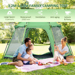 6 Person Camping Tent 2-tier Pop-up Tent With Doors And Bag