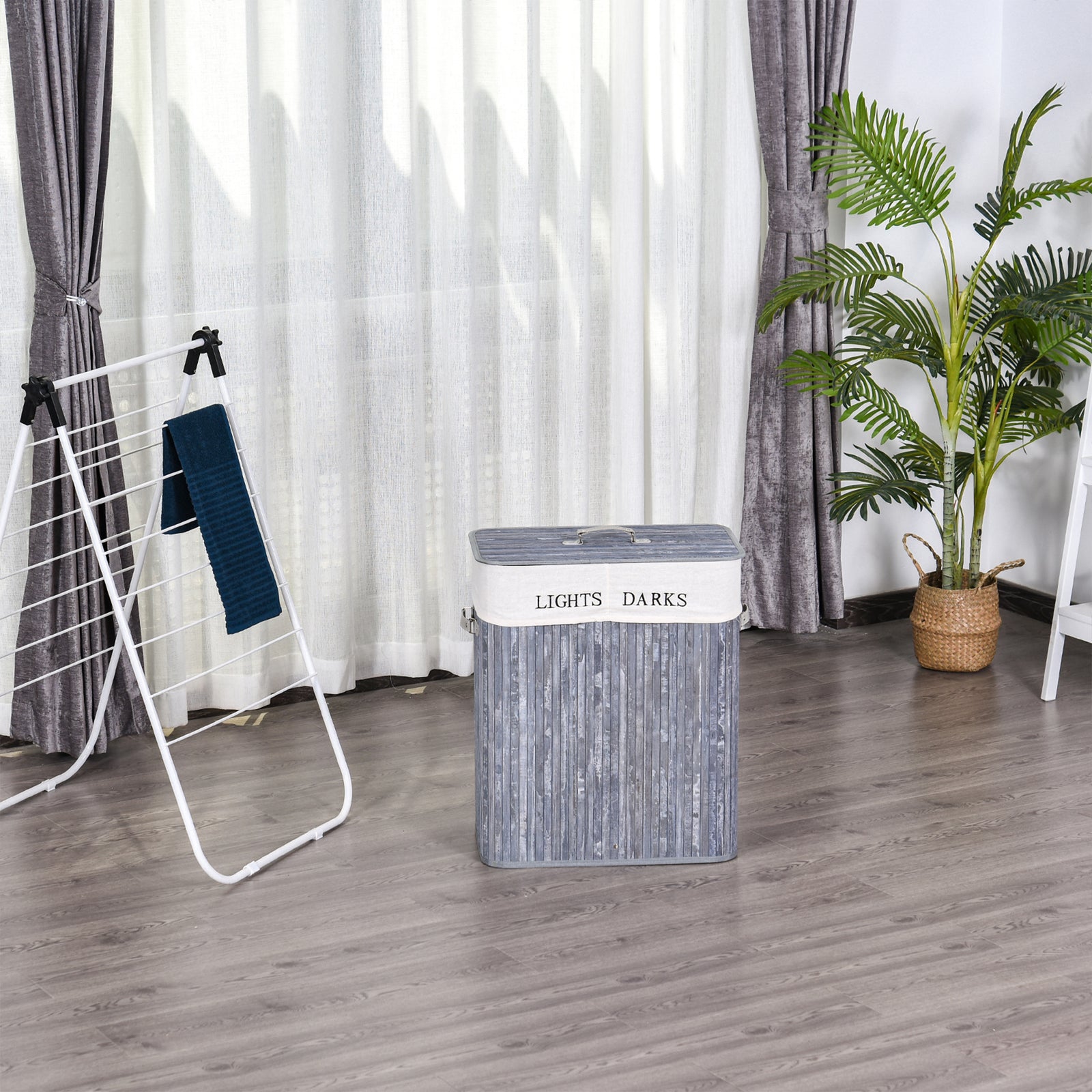 100l Laundry Hamper Large 100l Double Washing Clothes Basket | One Size