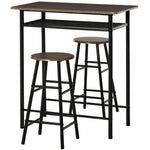 3 Piece Dining Kitchen Set W/ 1 Table And 2 Matching Chairs | Black