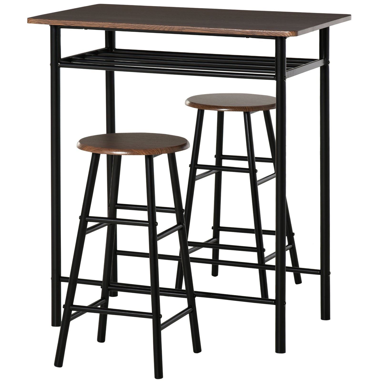 3 Piece Dining Kitchen Set W/ 1 Table And 2 Matching Chairs | Black
