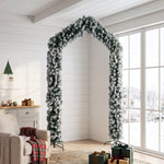 HOMCOM 9ft Flocked Snow Christmas Tree Arch With 1400 Branch Tips, Green