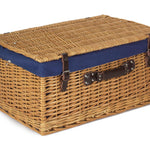 Wicker Buff 60cm Picnic Basket | Blue