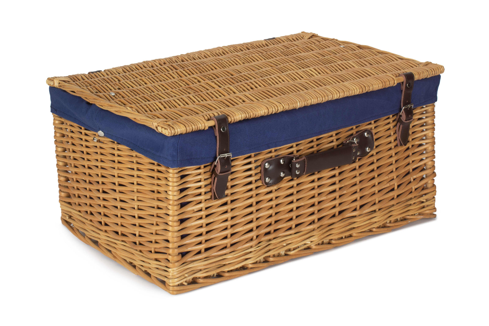 Wicker Buff 60cm Picnic Basket | Blue