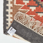 Jaipur Handwoven Brown And Orange Kilim Wool Rug | 200cm | Brown