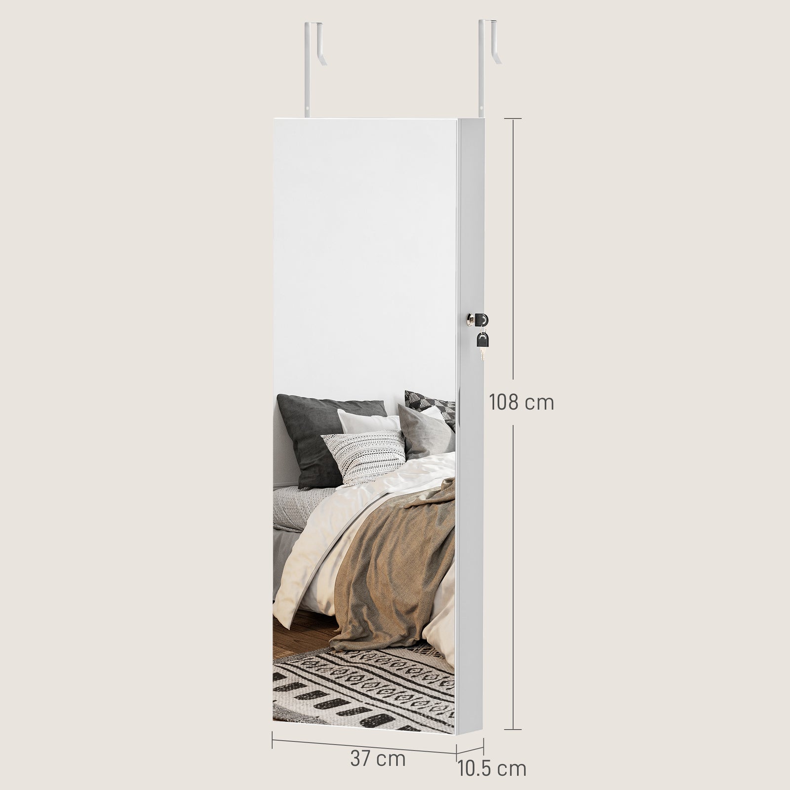 Jewellery Cabinet With Mirror And Led Lights | Pink