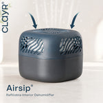 Airsip 500ml Refillable Dehumidifier With Calcium Chloride Tab - Navy