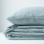 Nirvana Handwoven Slub Cotton Throw | 225cm x 255cm | Grey