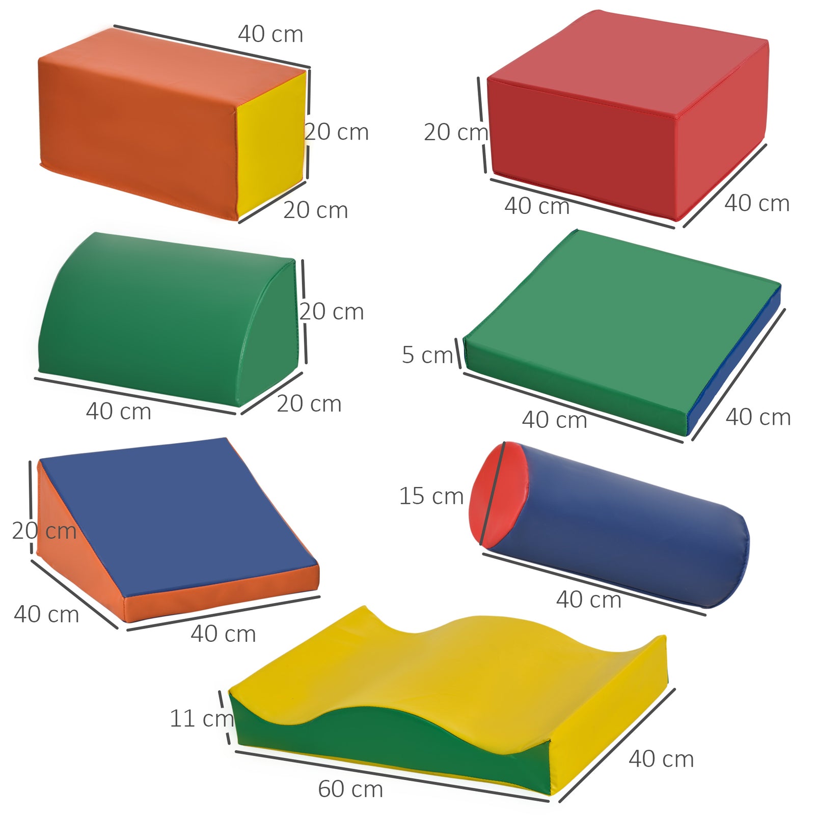 7 Pcs Kids Soft Foam Puzzle Play Blocks Set Learning Toy | Red