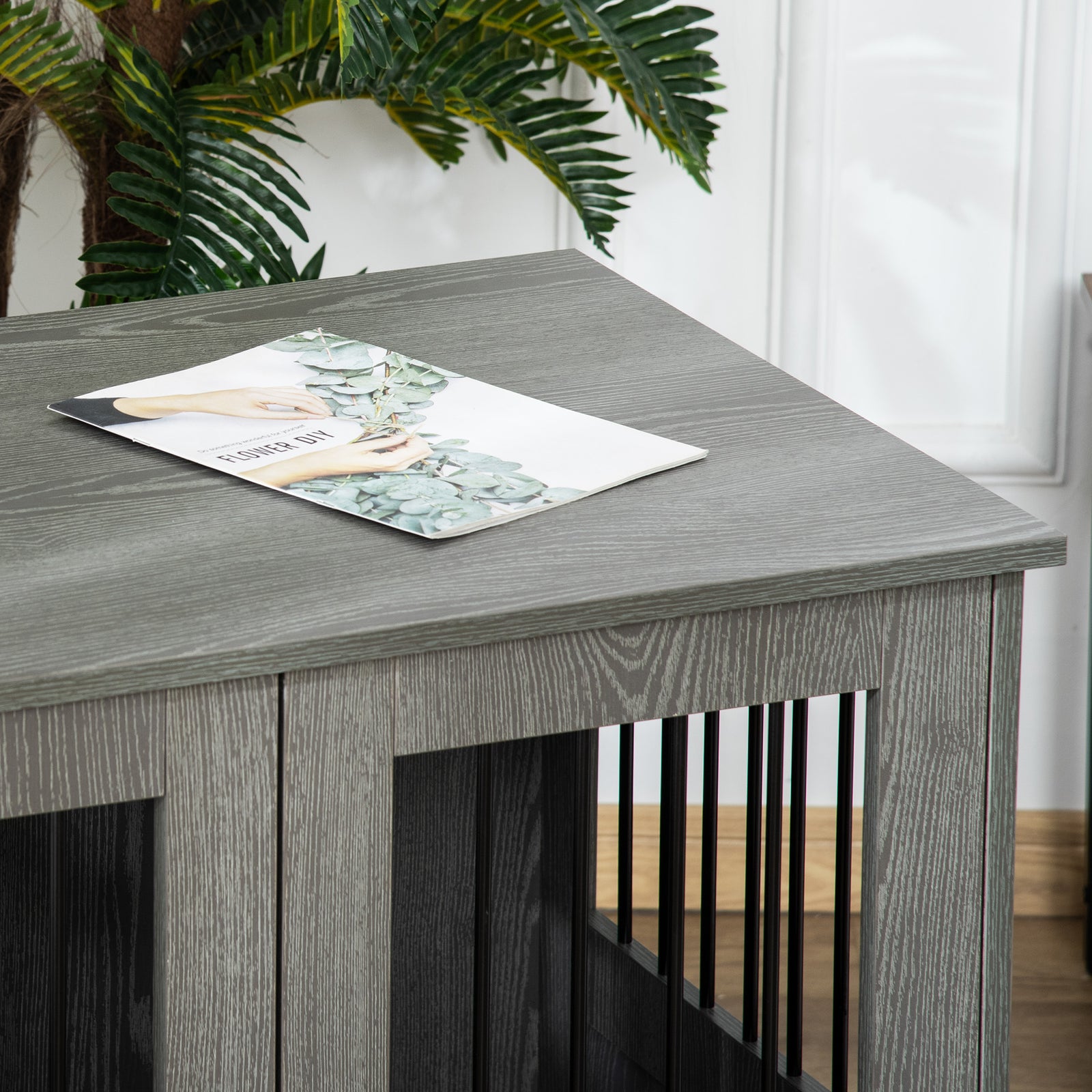 Dog Cage End Table W/ Magnetic Doors - Medium Dog