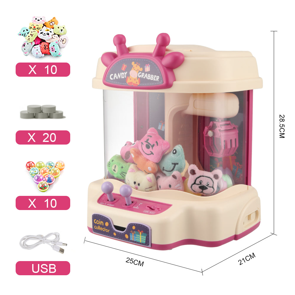 Mini Pink Claw Machine With Deer Antler Design Cute Toy Grabber For Kids