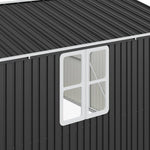 10x12ft Large Metal Storage Shed With Lockable Double Doors, 2 Windows, 4 Vents – Spacious Outdoor Tool Shed