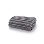 Alnwick Supersoft Ribbed Plush Throw – 140x180cm Cosy Sofa & Bed Blanket | 140cm x 180cm | Dove Grey