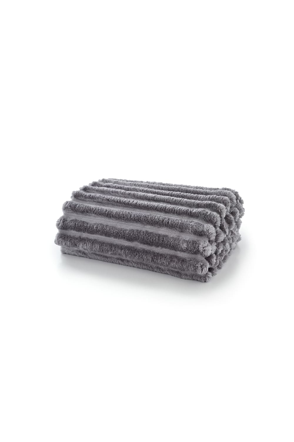 Alnwick Supersoft Ribbed Plush Throw – 140x180cm Cosy Sofa & Bed Blanket | 140cm x 180cm | Dove Grey