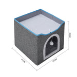 Foldable Multifunctional Cat Bed With Scratching Pad | Dark Grey