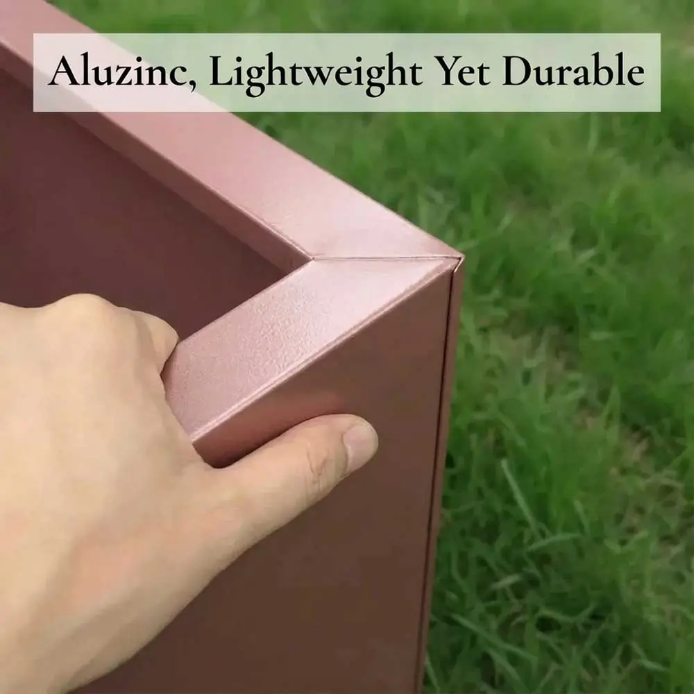 Zinc Galvanised Trough Planter | 100cm x 40cm x 40cm | Rose Gold