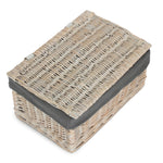 White Wash Steamed Cotton Lined Storage Basket | Small