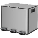 3 X 20l Triple Kitchen Bin Pedal Bin For Recycling And Waste | Silver