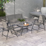 Outdoor 4 Pieces Patio Set, Mesh Fabric | Light Grey