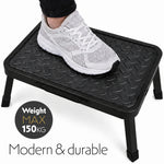 Folding Step Stool Premium, Heavy-duty Steel Home Diy Step Stool 150kg Capacity | White