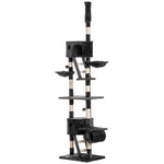 240-260cm Floor To Ceiling Cat Tree With Scratching Posts | Dark Gray