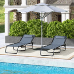 2 Pcs Beach Chaise Lounge 4 Adjustable Positions | Set of 2