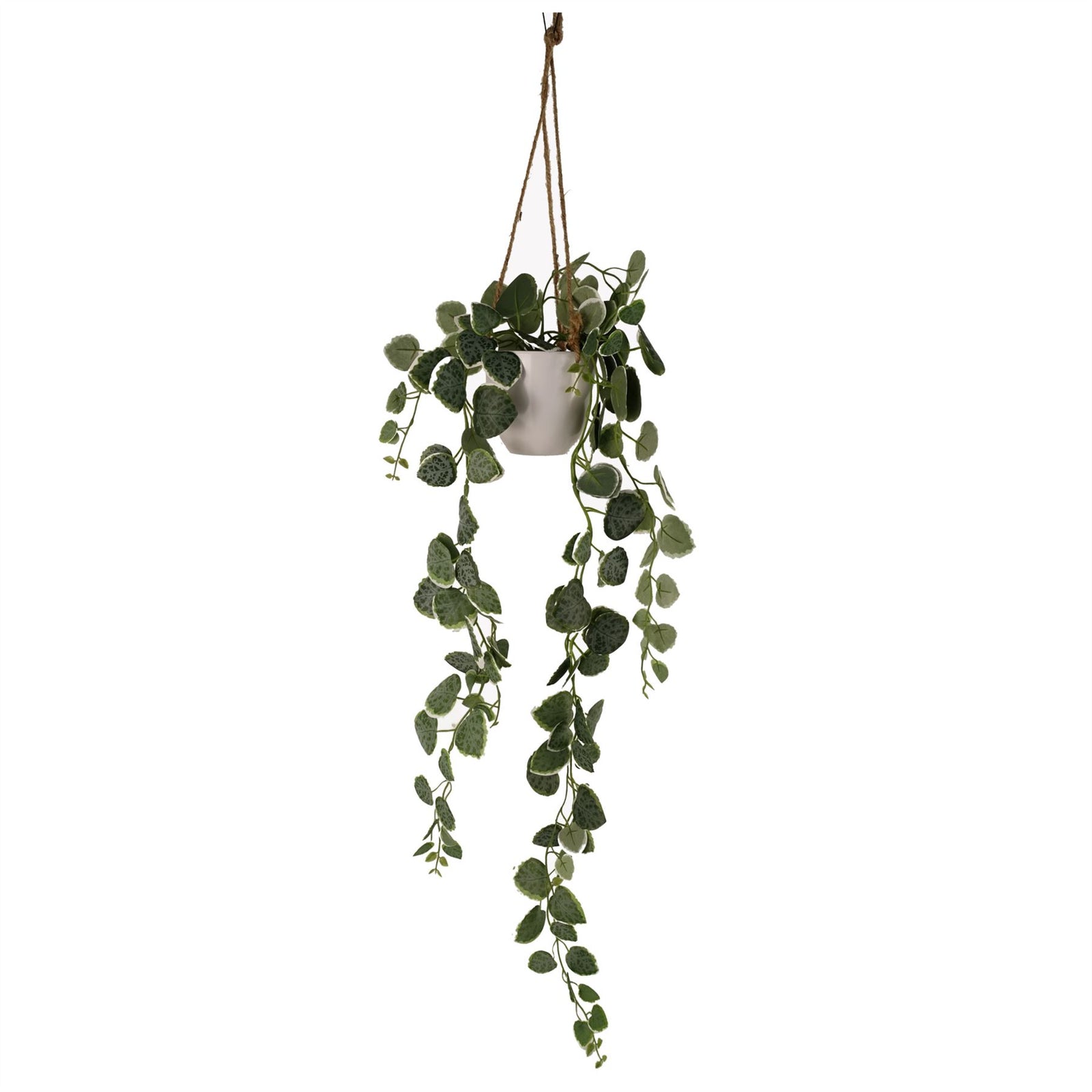 90cm Artificial Potted Hanging Trailing Green Plant - String Of Hearts