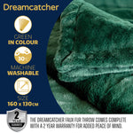 Blanket Throw Soft Faux Fur 160 X 130cm Fleece Overblanket Fluffy Blanket  For Sofa & Beds | L | Green
