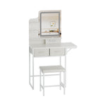 Led Mirror Dressing Table And Stool Set With Power Strip