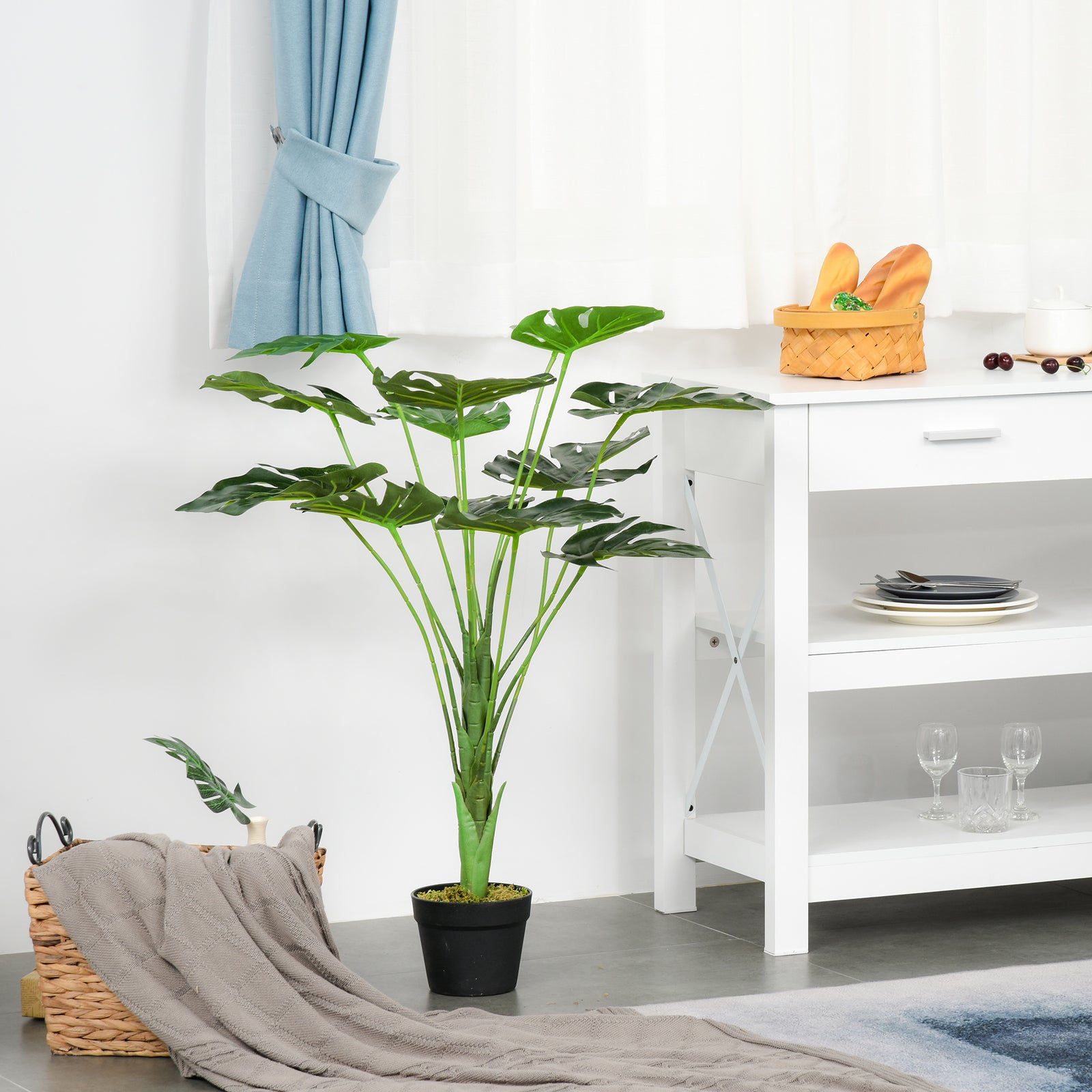 85cm Artificial Monstera Tree Fake Plant In Pot Décor
