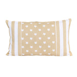Cotton Stripe Border And Stars Cushion Cover | 30cm x 50cm | Beige