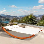 Garden Rocking Bed Sun Lounger Patio Hammock With Pillows