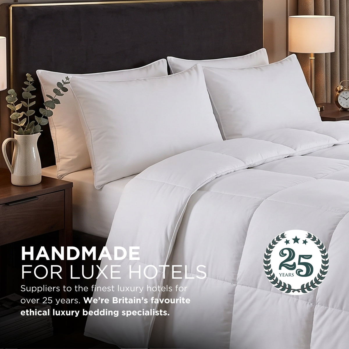 Luxury Hotel Quality Super Microfibre 10.5 Tog Autumn Duvet | Super King | White