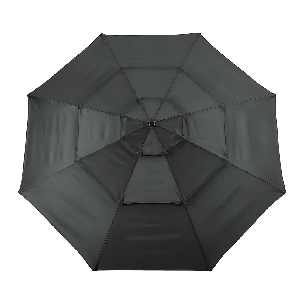 Outdoor 3-tier Umbrella With Crank And Tilt Without Base | One Size | Dark Grey
