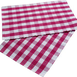 HOMESCAPES Pink Block Check Cotton Gingham Placemats, Set Of 2