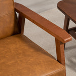 Accent Chair Pu Leather Armchair With Armrests | One Size | Brown