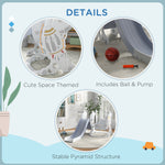 Space-themed Slide And Swing Set For Kids W/ Basketball Hoop | Grey