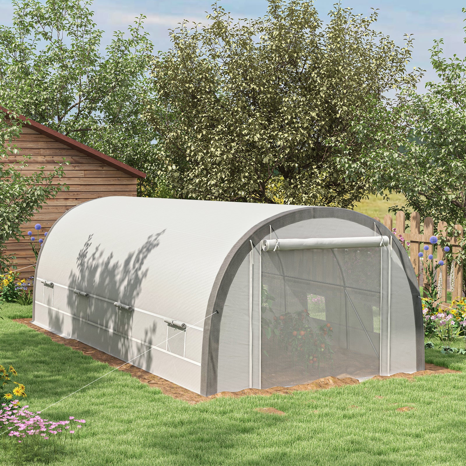 6x3m Polytunnel Greenhouse W/ Door & Windows