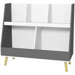 Kids Storage Shelf With 5 Compartments, Anti-tip Device, Grey